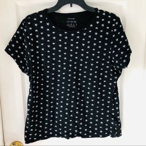 PRIMARK Black Star print cotton tee women’s shortsleeved shirt size 14